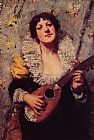 William Merritt Chase Canvas Paintings - The Mandolin Player